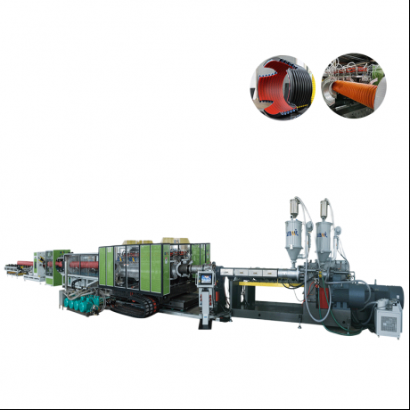 HDPE / PP / PVC Pahalang na Dobleng Wall Corrugated Pipe Extrusion Line